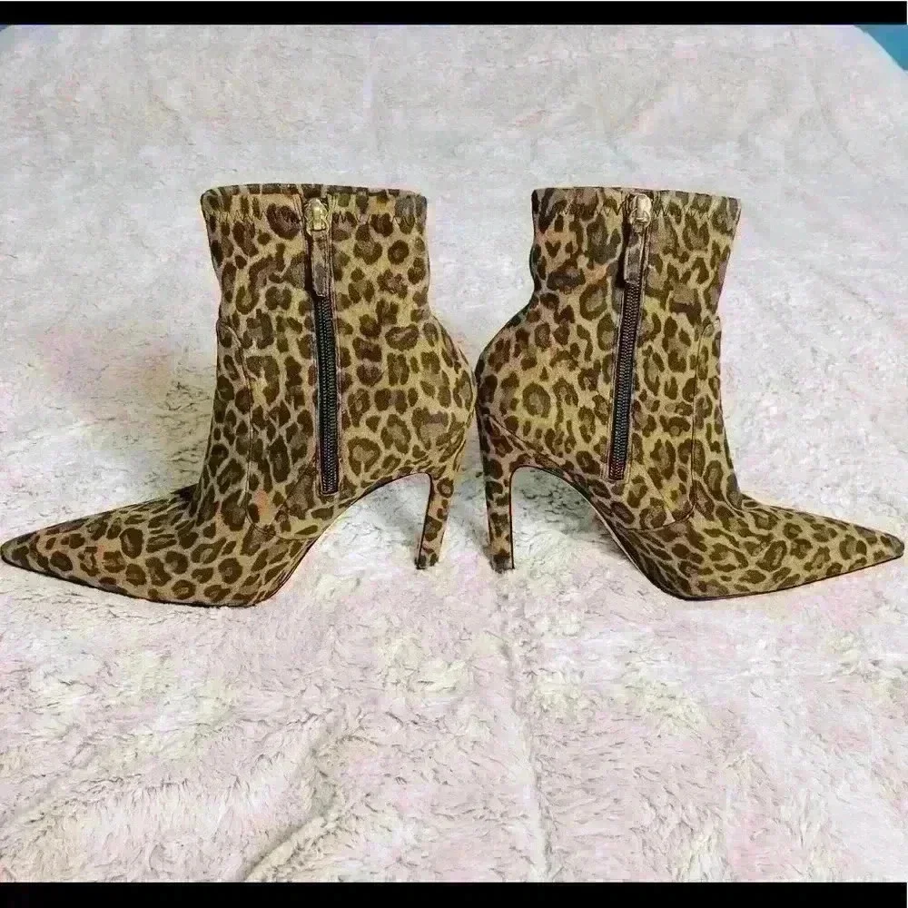 Good American Leopard Icon Bootie NWT Animal Print Stiletto